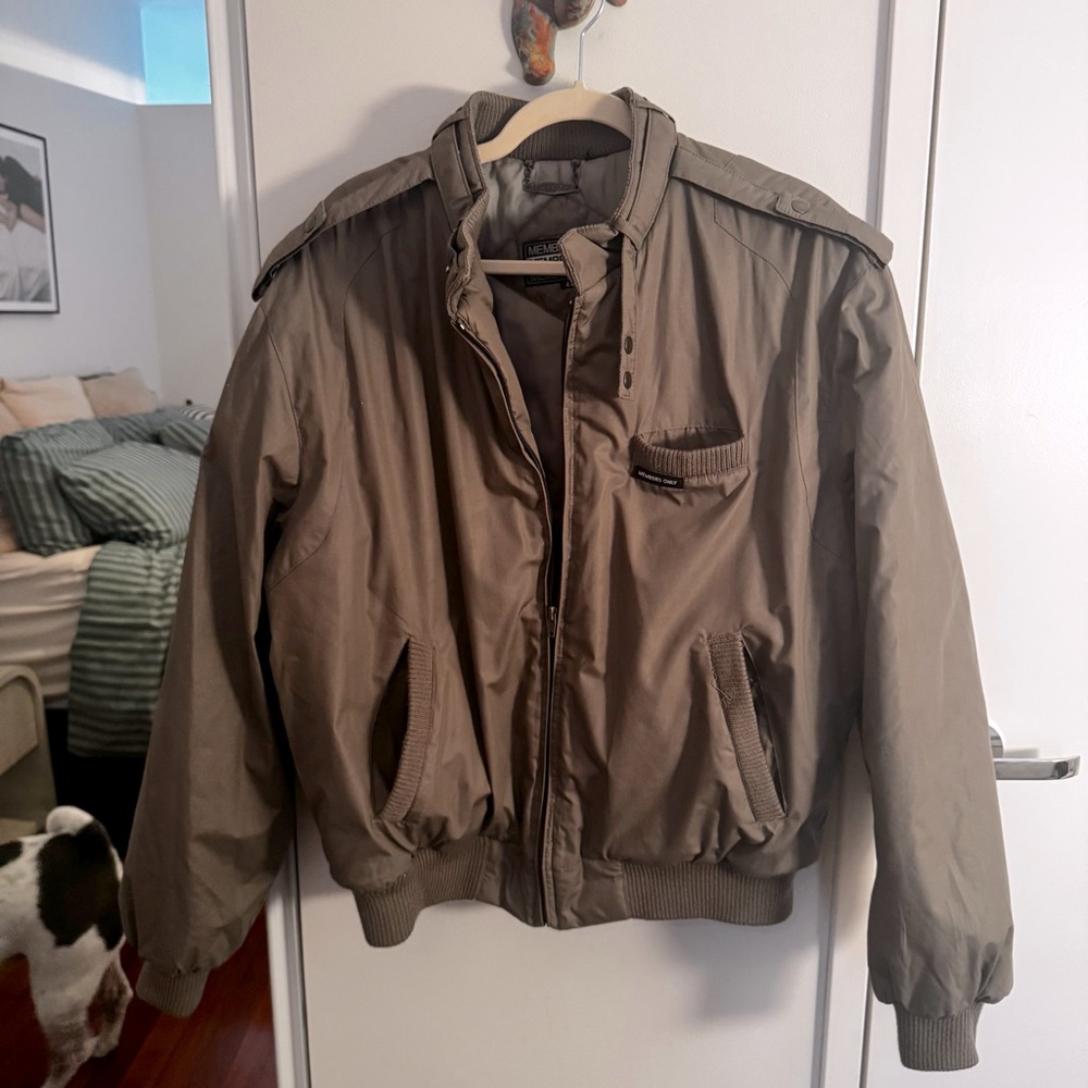 Members Only Olive Green Bomber Jacket
